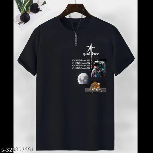 Cotton Chandrayaan 3 Success Celebration T-Shirt, commemorating ISRO's great India achievement in space exploration (S: 36", M: 38", L: 40", XL: 42", XXL: 44")