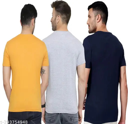 Printed cotton half sleeve men's t-shirt combo with vibrant design, available in S, M, L, XL, XXL sizes (India origin)