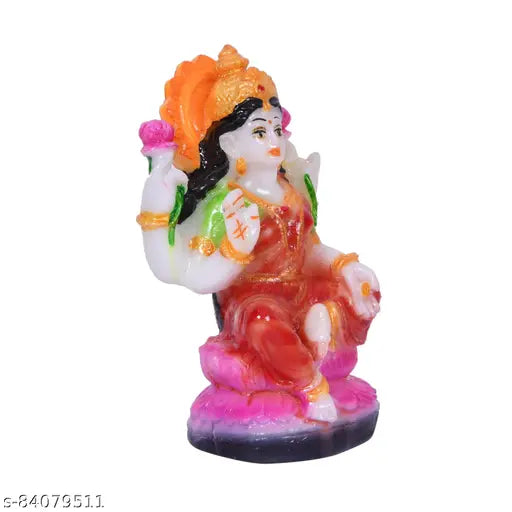 Multicolor poly resin Maa Lakshmi Statue, 10 cm tall, home decor, Diwali spiritual showpiece