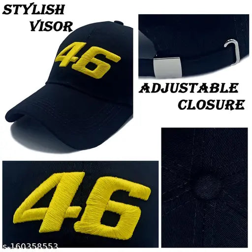 Stylish embroidered cotton baseball cap for men. Adjustable slide closure, suitable for various activities