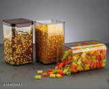 Unbreakable black plastic air tight square grocery container set of 12, 1100ml