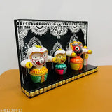 Marble handicraft Lord Jagannath, Balabhadra & Devi Shubhadra idol from Puri - 20cm tall, perfect for home, car or temple decor