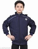 Boy in sports jacket, navy blue and white
