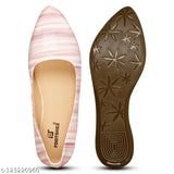 Women's & Girls Striped Patent Leather Bellies - comfortable flat pointed toe casual shoes for modern style