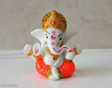 Handcrafted Ganesha statue, 6cm polyresin showpiece for home decor or car dashboard, vibrant colors, ideal for festivals and worship areas
