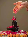 Black marble Shivling, 1 inch tall, intricately carved Indian artifact