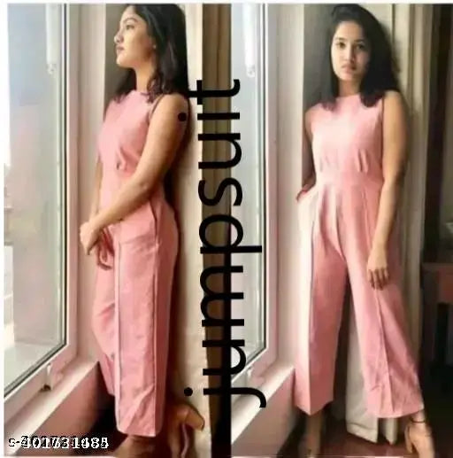 Stylish viscose sleeveless jumpsuit for women, casual wear on mannequin