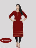 Multicolor rayon fusion Kurta with lace border, ideal for casual and special occasions