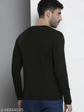 Organic Chics round neck full sleeve solid cotton men's black/white T-shirt combo (S-38, M-40) - high-quality gym wear for style and comfort
