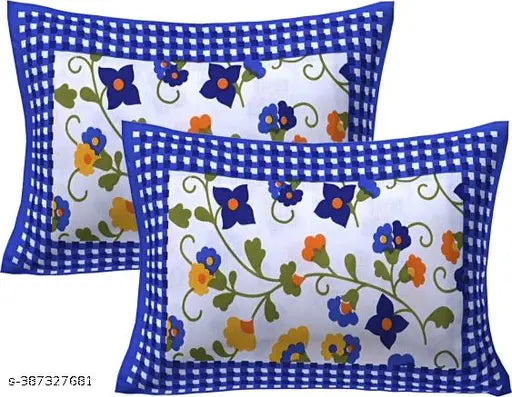 Comfortable Cotton Double Printed Bedsheet 2 Pieces Of Pillow Covers