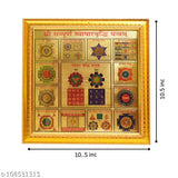 24k gold-plated Hawai Vastu yantra photo frame, 10.5x10.5 inch, wood & metal, home office worship use