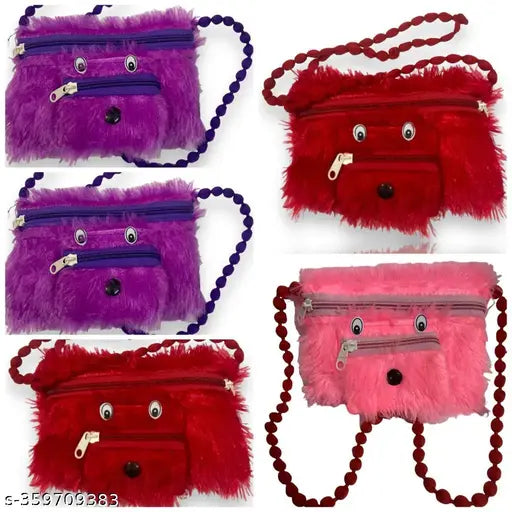 Pink animal print faux fur bag, crossbody side shoulder side purse wallet combo pack, with blue trim, 12 card slots