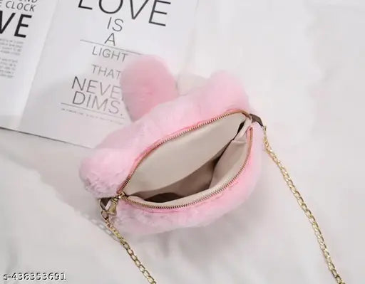 Soft whiskers kitty cat tail sling bag