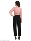 Stylish printed net jumpsuit for women, made in weightless georgette fabric and imported Lycra pants. Perfect outfit for parties, events, or special occasions