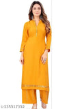 Rayon Myra Kurta Set with Palazzos - Solid net, three-quarter sleeves Indian clothing on display