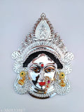 Silver polyresin Mahalakshmi face figurine, 11cm x 16cm x 4cm, brings prosperity and wealth, Marghshish month or any time