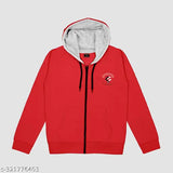 Silver Fang Kid's Solid Hood Red Sweatshirts & Hoodies