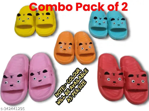 Multicolor EVA flip flops for kids - cartoon character pattern, lightweight daily wear footwear (2-4.5 years) from India