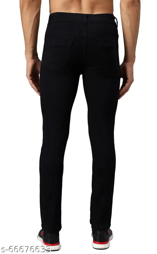 Best4U Men's Black Denim Jeans - Premium quality, trendy slim fit, Indian origin, size 28, 30, 32, or 34