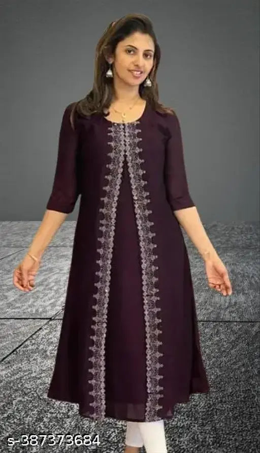 Vichitra silk, embroidered festival special kurti in 7 vibrant colors, India origin
