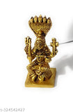 Brass karmari statue decorative showpiece (200gm), Indian artisanal gold idol (4cm x 8cm x 4cm)