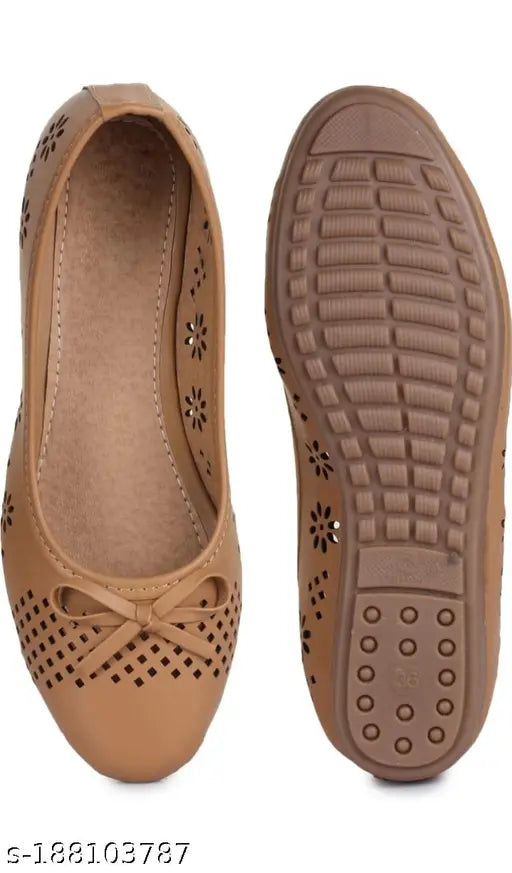 Brown synthetic ballerina sandals from LAXMI TRACE Latest Collection, comfortable and fashionable ethnic sandals for women and girls