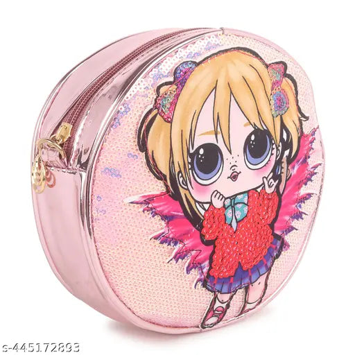 Colorful unicorn-themed fur fabric bag for girls; fur trim, crossbody straps, shoulder style