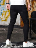 Plain black denim pants for men's casual wear