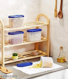 Blue plastic modular food storage containers, set of 12