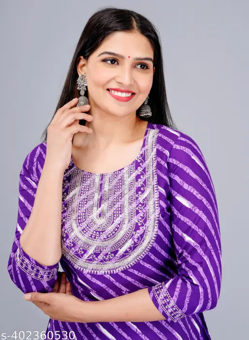 Purple Anarkali with intricate embroidery