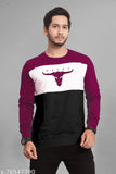 Trandy solid full sleeve 100% cotton sweatshirt, embroidered net pattern, men's size M (28 in), casual wear essential