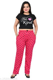 Pink cotton lounge pants girls nightwear set of 2