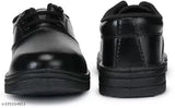 Black patent leather shoes with laces, suitable for school