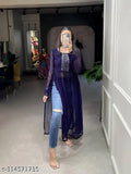 Georgette printed naira cut suit kurti, casual wear for women in S-XXL sizes, perfect for parties and weddings - India