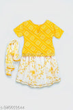 Rayon lehenga choli set for kids, printed in vibrant colors, perfect for little Indian princesses aged 3-6 years