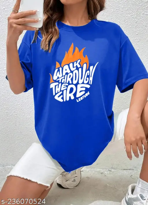 Trond oversized cottonblend half sleeve womens tshirt, plus size also available