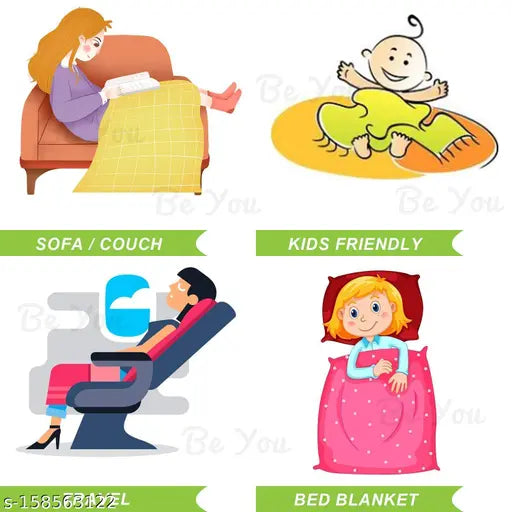 Soft and cozy microfiber cotton comforter for kids (0-15 years), 60x90 inch, reversible design. Made from polycotton in India