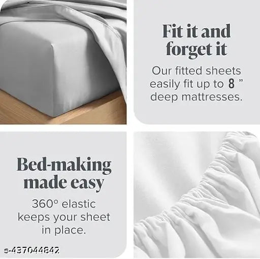 Super Soft Glace Cotton double bed sheets with 2 pillow covers - lightweight, breathable, summer-ready premium bedsheets from RAREBIRD