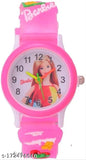 Pink plastic watch with Barbie design