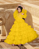 Indian net ruffle dress with beading and embroidery, perfect for festive occasions. Sizes from 5-16 years