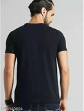Stylish designer cotton men's t-shirts, short sleeves, printed pattern, sizes S-XL (36in-42in chest). Indian-made men's fashion tee on hanger