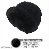 PinKit Winter Woolen Beanie Cap, black, keeps you warm