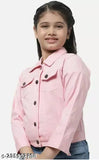 Blue denim jacket, kids size, full sleeves, washed texture