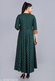 Women's printed long rayon kameez dress