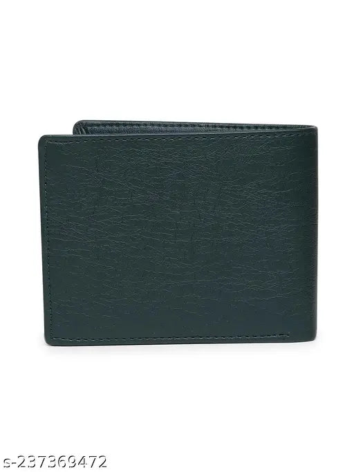 Solid faux leather men's wallet, 8 card slots, perfect for travel or parties