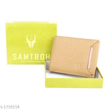 Beige detachable faux leather card holder wallet for men, featuring coin pocket and 2 compartments. Modern, sleek design for everyday practicality and style