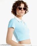 Casual collared crop top