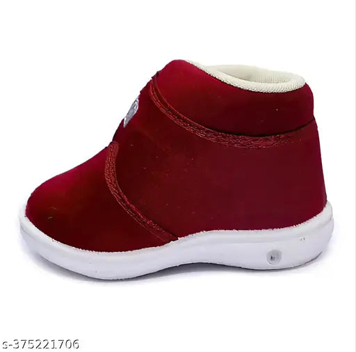 Red shoe with chunky sole, white trim