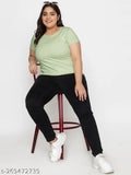 Plus size women's round neck, half sleeve cotton tshirt