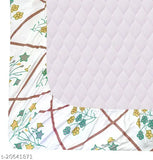 Cotton printed elastic fitted king size double bedsheet with Jambo pillow covers (pack of 1), polycot blend for comfortable sleep